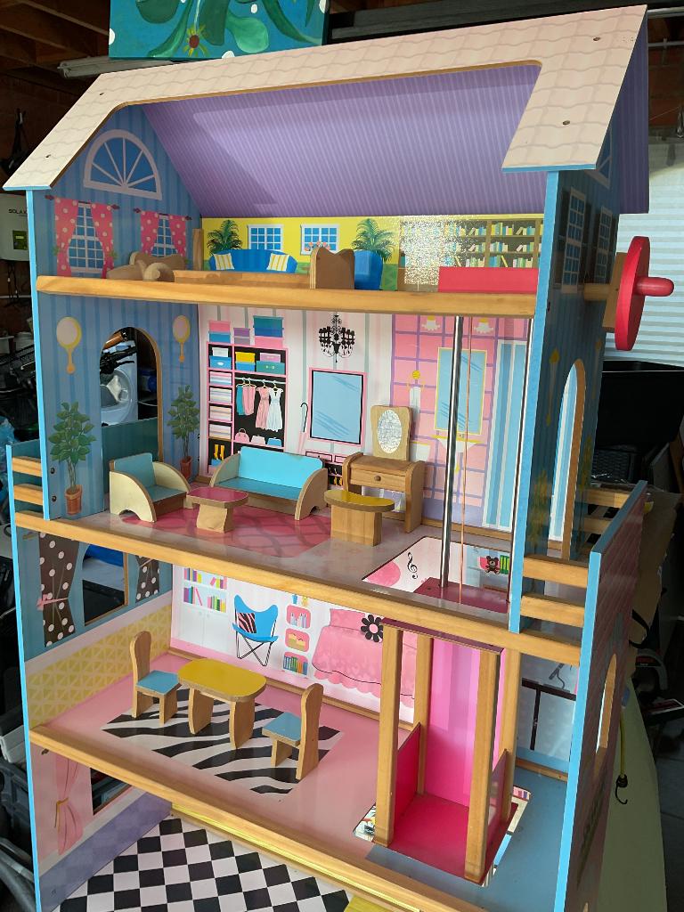 Poppenhuis hout, Kinderen en Baby's, Speelgoed | Poppenhuizen, Ophalen, Gebruikt, Poppenhuis