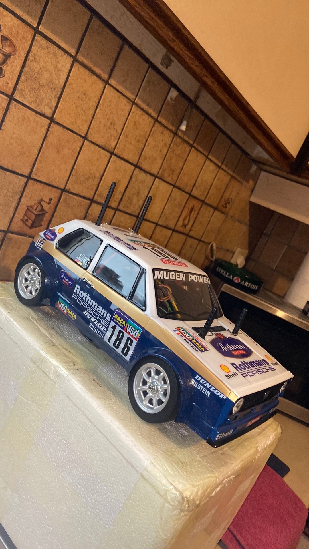 RC Tamiya GOLF MK1 ROTHMANS NAGELNIEUW M- chassis, Neuf, Échelle 1:10, Enlèvement ou Envoi, Voiture on road