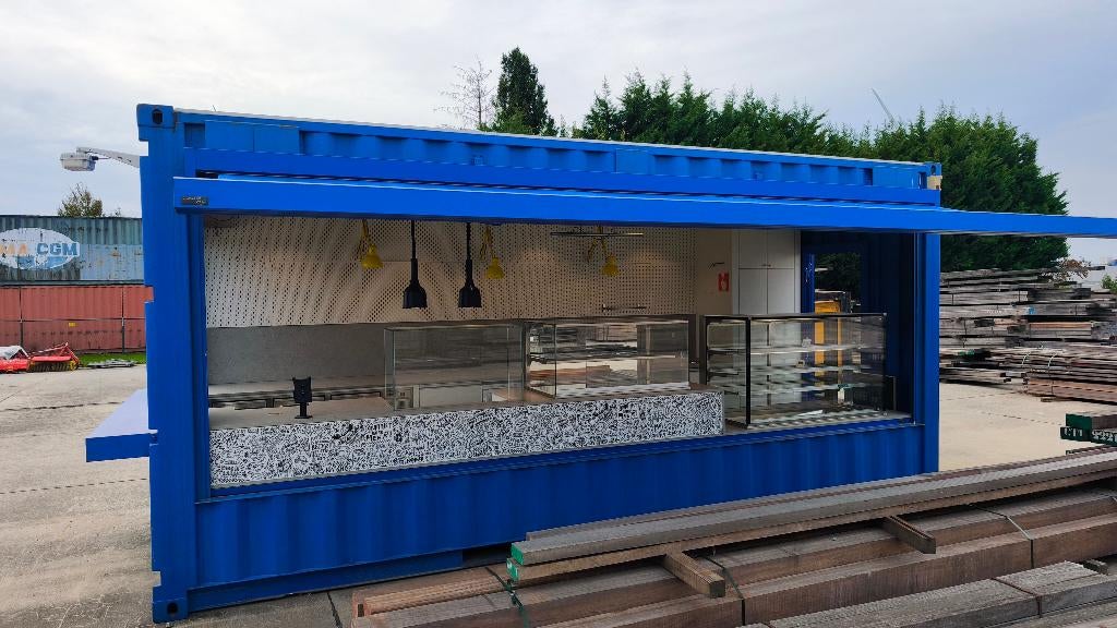 Volledig ingerichte horeca-container, Ophalen, Gebruikt, Overige typen