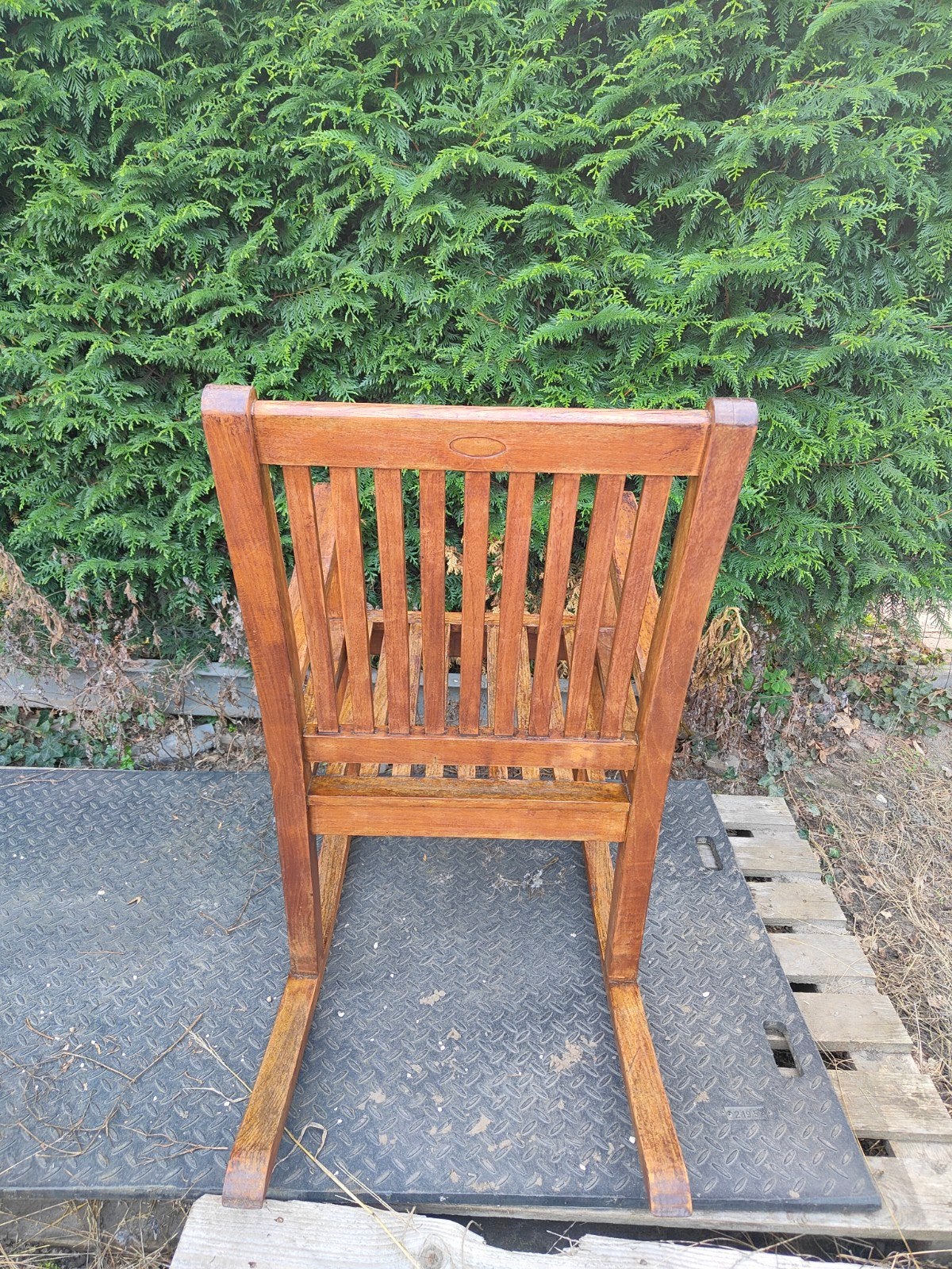 Robuuste Teak Houten Schommelstoel, Ophalen, Zo goed als nieuw, Hout