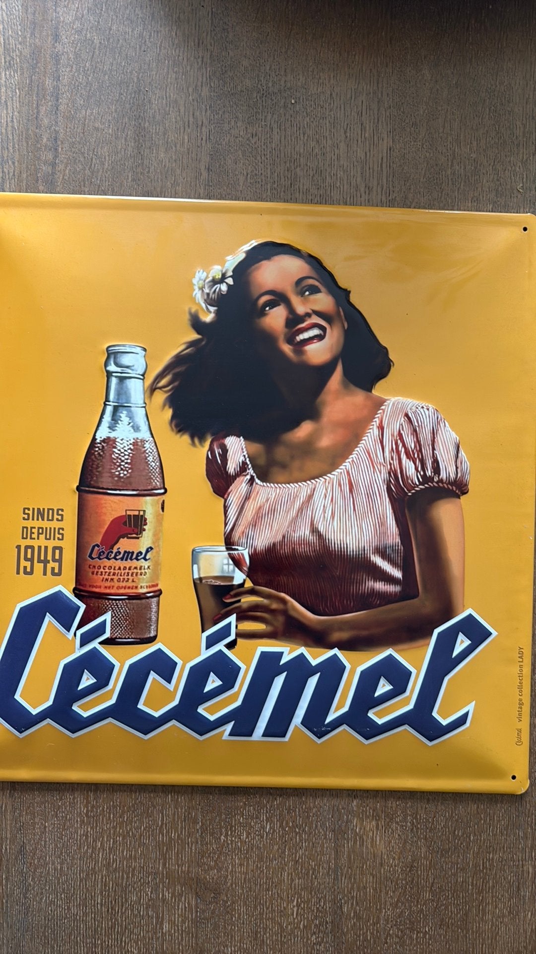 Cecemel vintage collection emaille plaat, Ophalen of Verzenden, Zo goed als nieuw