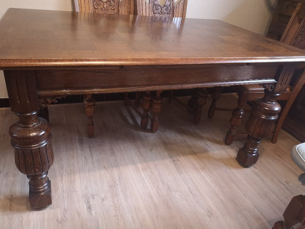 Eiken tafel 150 cm uittrekbaar tot 240 cm, Ophalen