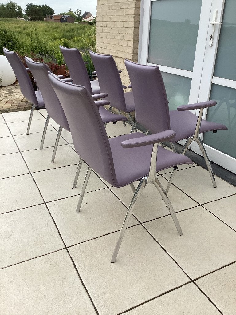 Chaises Leolux modèle Natello (6 pièces) Z.G.A.N., Maison & Meubles, Chaises, Comme neuf, Cuir, Enlèvement
