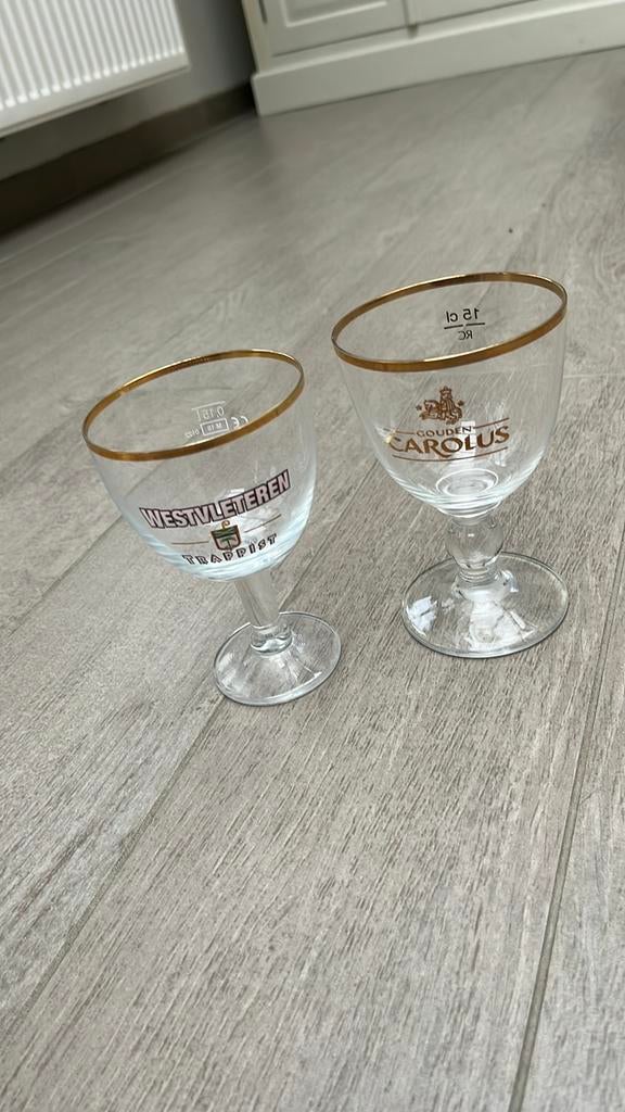 Westvleteren en Carolus glas, Verzamelen, Glas en Drinkglazen, Ophalen, Zo goed als nieuw