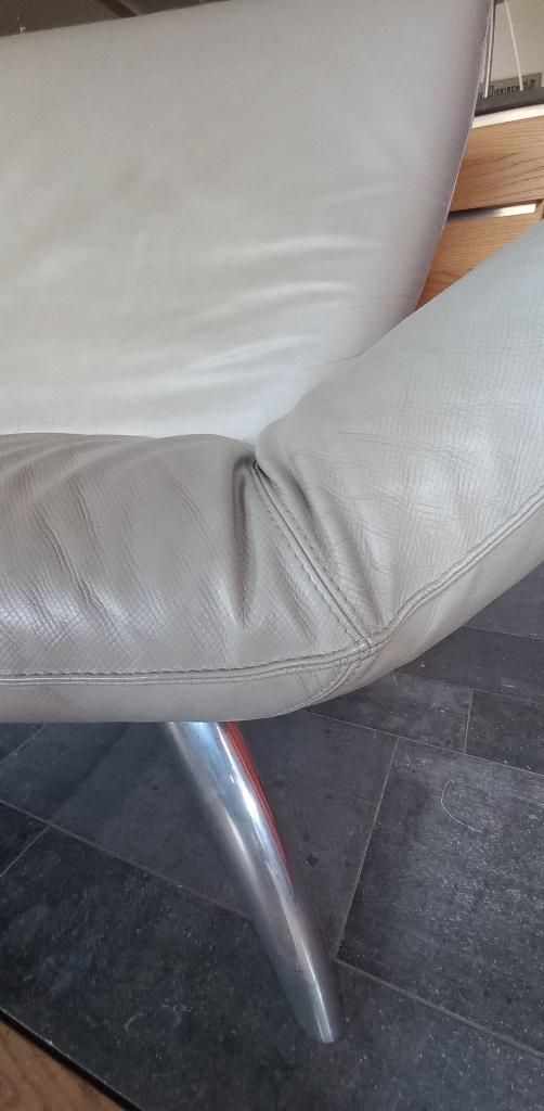 Leolux Panta Rhei 3-zitsbank lichtgrijs leer, Huis en Inrichting, Zetels | Zetels, Rechte bank, 200 tot 250 cm, Leer, Ophalen