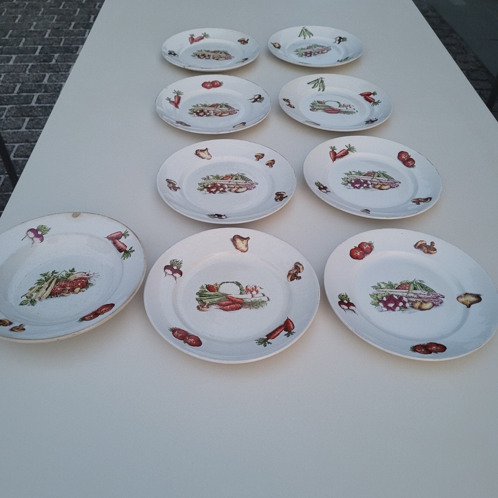 Frans vintage borden " Moulin des Loups & Orchies 6€/bord, Ophalen