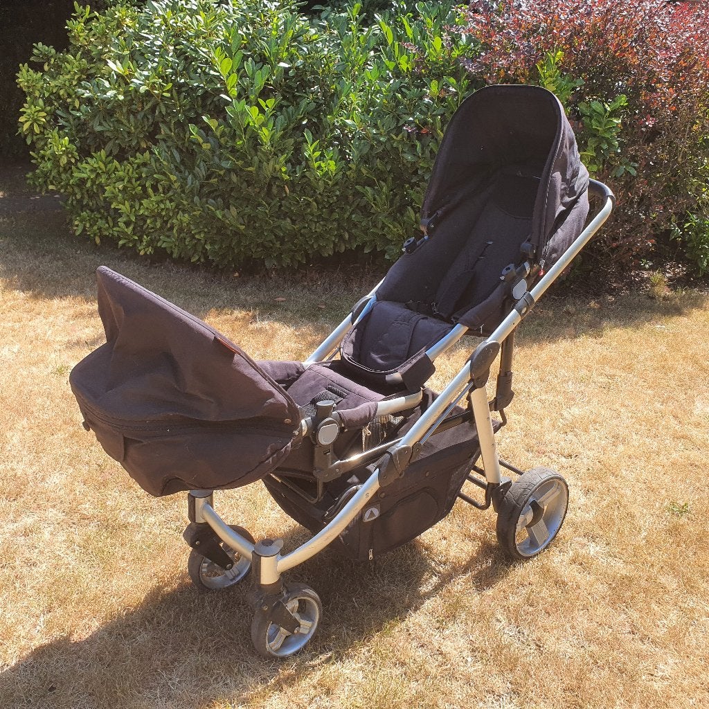 Dubbele kinderbuggy, Ophalen, Gebruikt, Verstelbare rugleuning