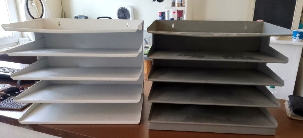 2 trieurs de documents en métal à 5 niveaux, Ophalen, Gebruikt