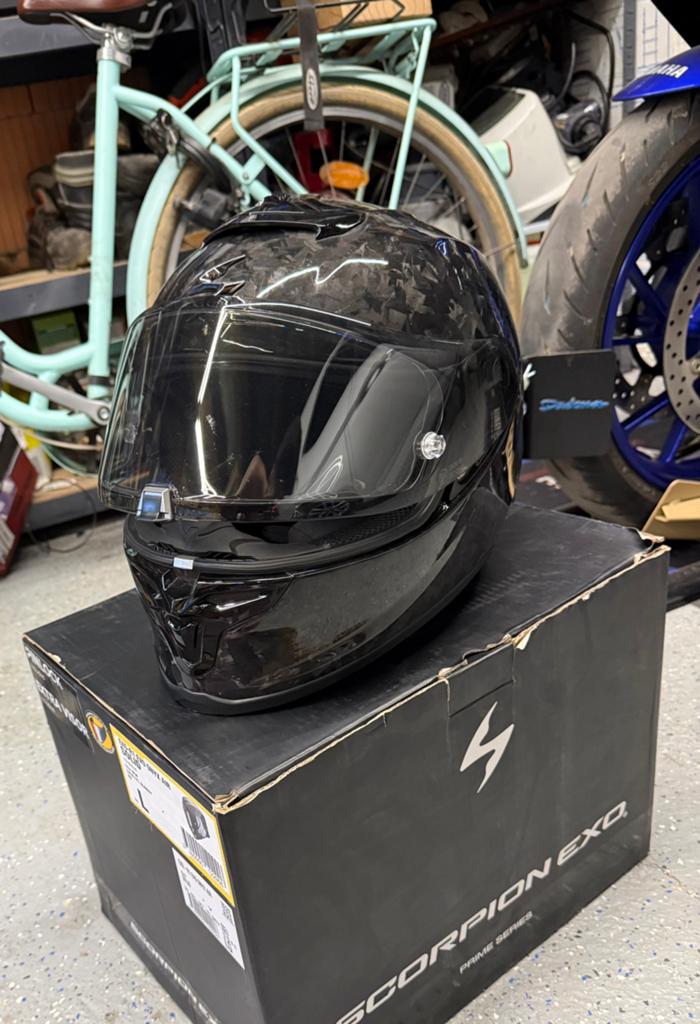 SCORPION EXO-R1 EVO CARBON AIR ONYX, Kinderen, Integraalhelm, L, Ophalen