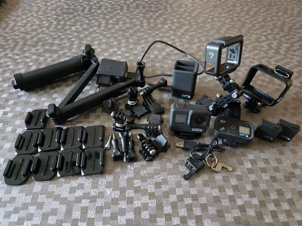 GoPro Hero 7 Zwart + accessoires, Audio, Tv en Foto, Actiecamera's, Ophalen, Gebruikt, GoPro