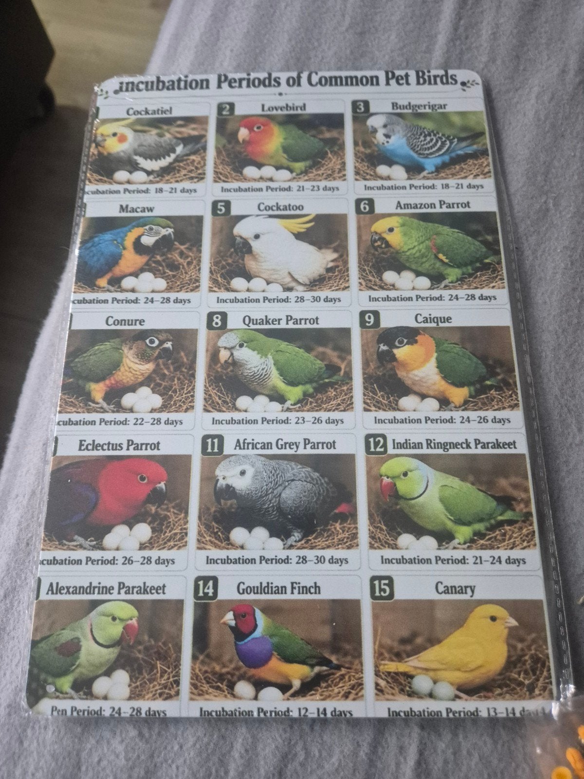 metalen bord broedduur vogels, Verzamelen, Verzenden