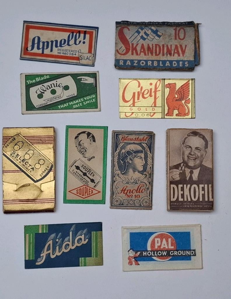 10 vintage scheermesjes, Ophalen of Verzenden