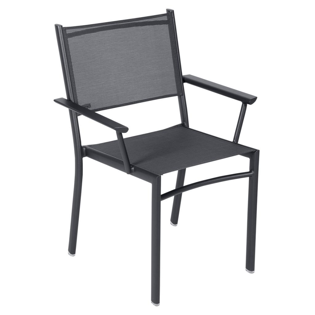 Chaise de jardin Fermob Costa Black avec accoudoir, Enlèvement ou Envoi, Neuf, Aluminium, Empilable