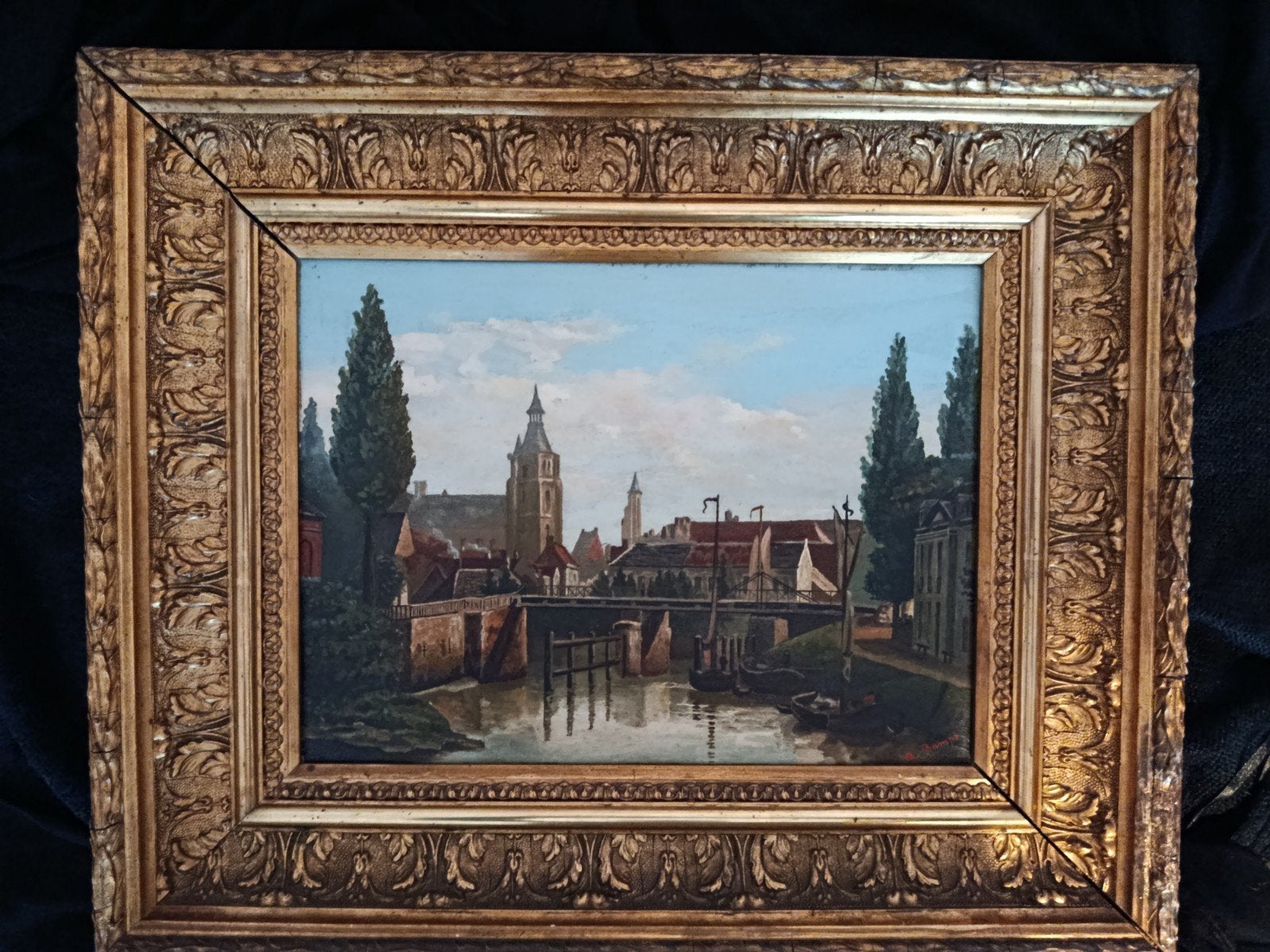 Peinture Vue de Delft, Antiquités & Art, Enlèvement ou Envoi