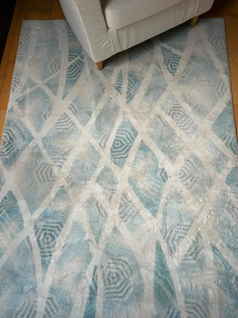 Tapis, Maison & Meubles, Ameublement | Tapis & Moquettes, 100 à 150 cm, Vert, Enlèvement, Utilisé