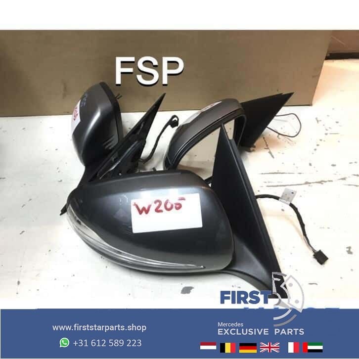 W205 spiegel links / rechts Mercedes C Klasse 2014-2018 grey, Gebruikt, -, Ophalen of Verzenden, -