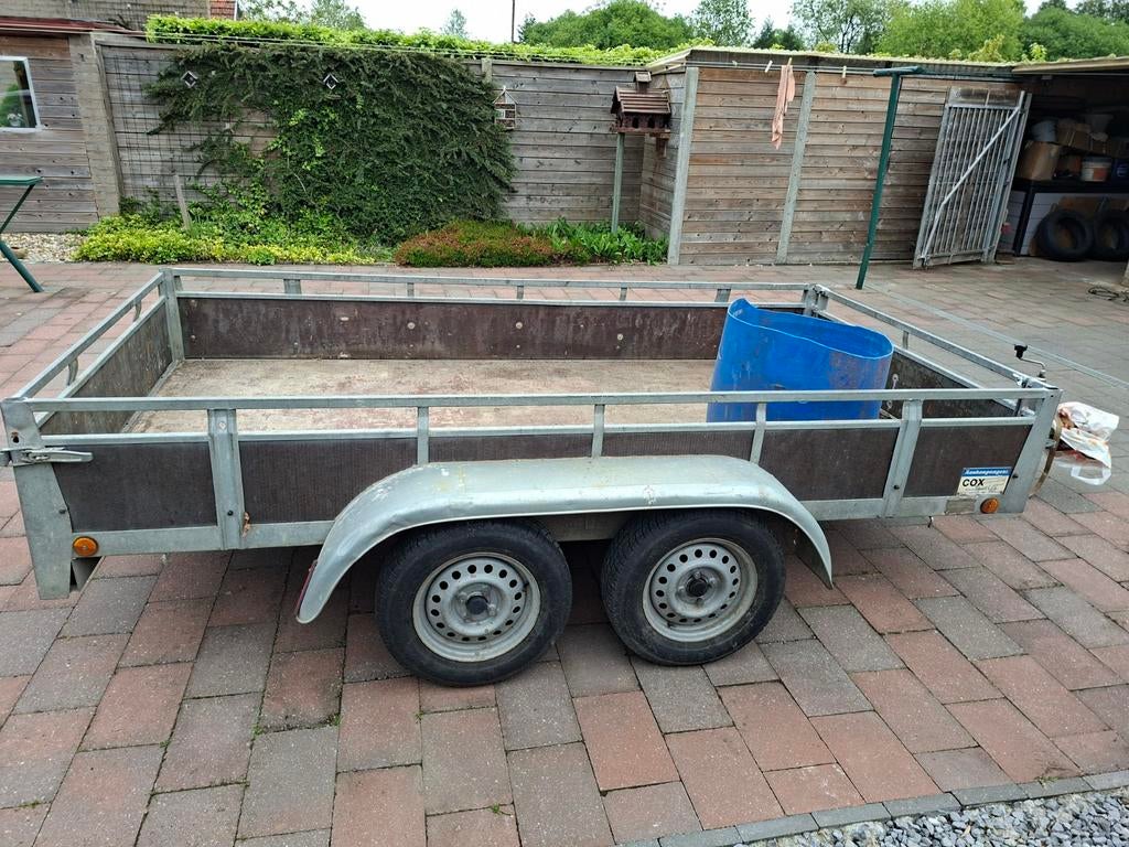 Aanhanger 3.00Mx1.55M dubbelasser  750kg, Auto diversen, Aanhangers en Bagagewagens, Ophalen