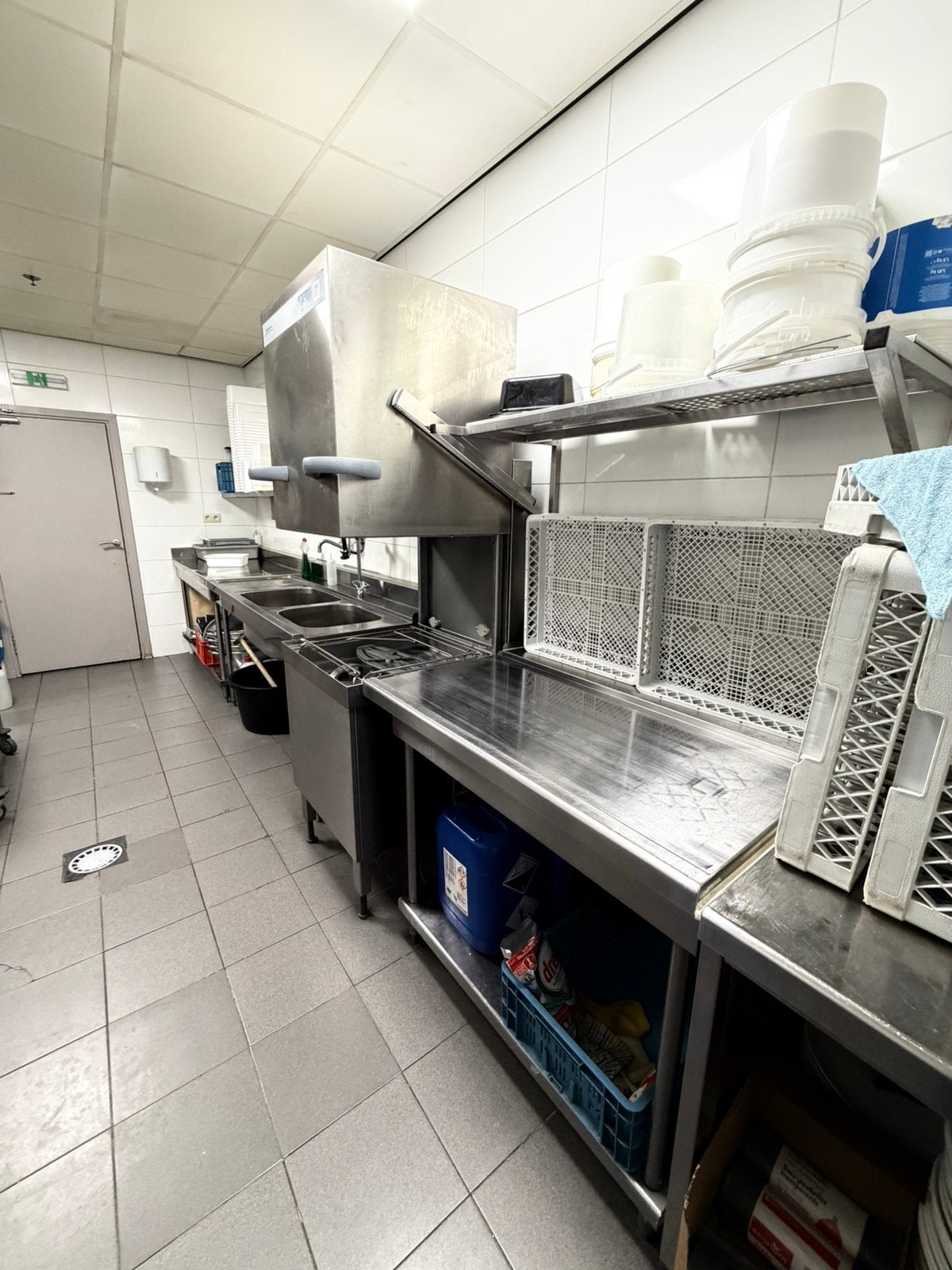 Winterhalter PT-M vaatwasmachine 400V + inox tafels, Ophalen, Gebruikt, Wassen en Drogen