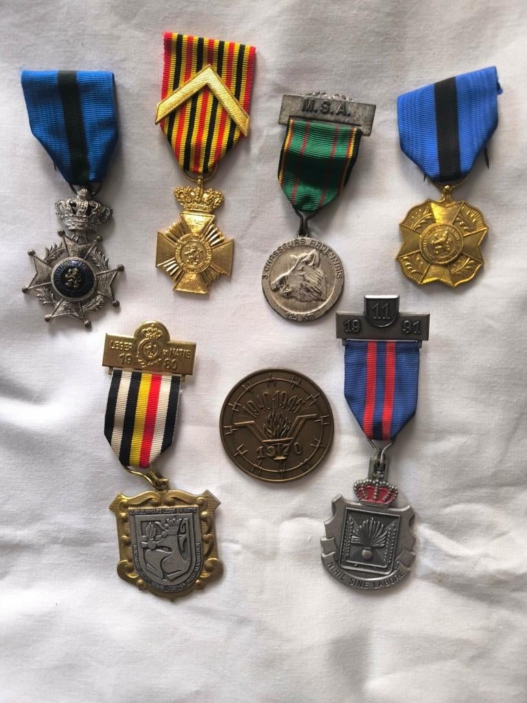 Gendarmerie-medailleset, Verzamelen, Ophalen of Verzenden, Rijkswacht, Lintje, Medaille of Wings