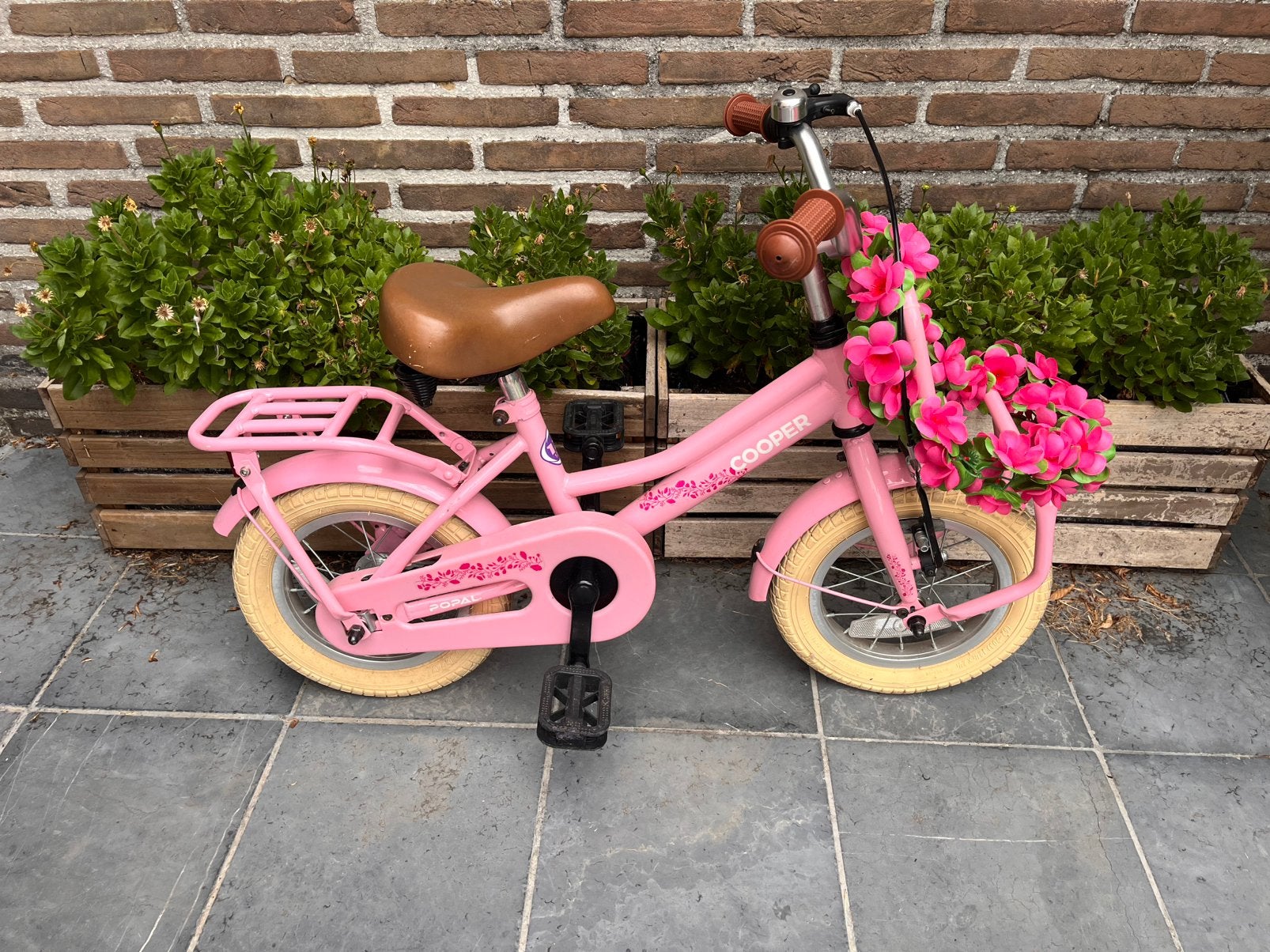 Kinderfiets Cooper (Super Super), Fietsen en Brommers, Ophalen, Gebruikt, Minder dan 16 inch, Zijwieltjes