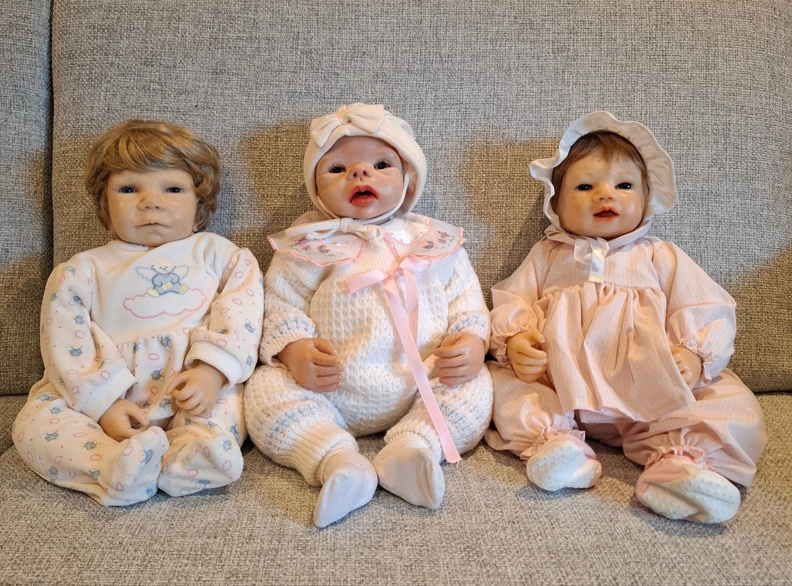 handgemaakte reborn poppen te koop., Verzamelen, Poppen, Ophalen, Zo goed als nieuw, Babypop, Levensecht of Reborn