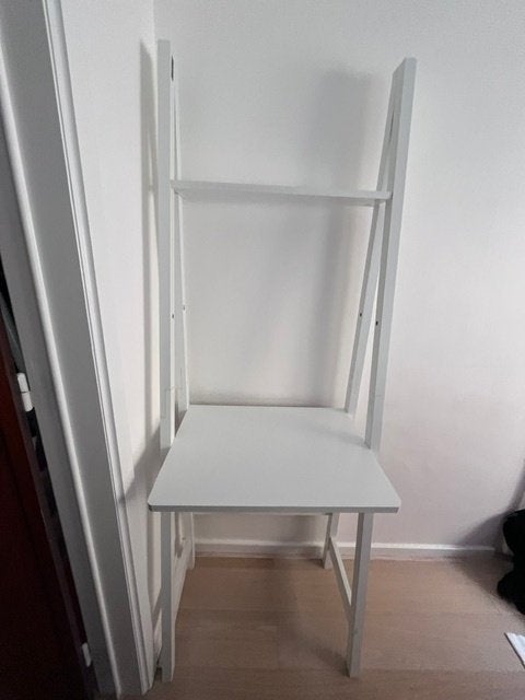Petit bureau en bois blanc, Bureau d'ordinateur, 45 cm, Comme neuf, Enlèvement