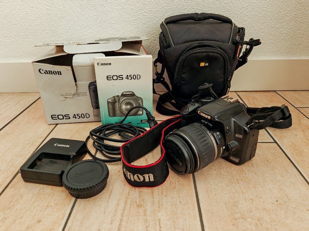 Prachtige Canon EOS 450D Spiegelreflexcamera met lens en tas, Audio, Tv en Foto, Spiegelreflex, Canon, Ophalen of Verzenden, Zo goed als nieuw