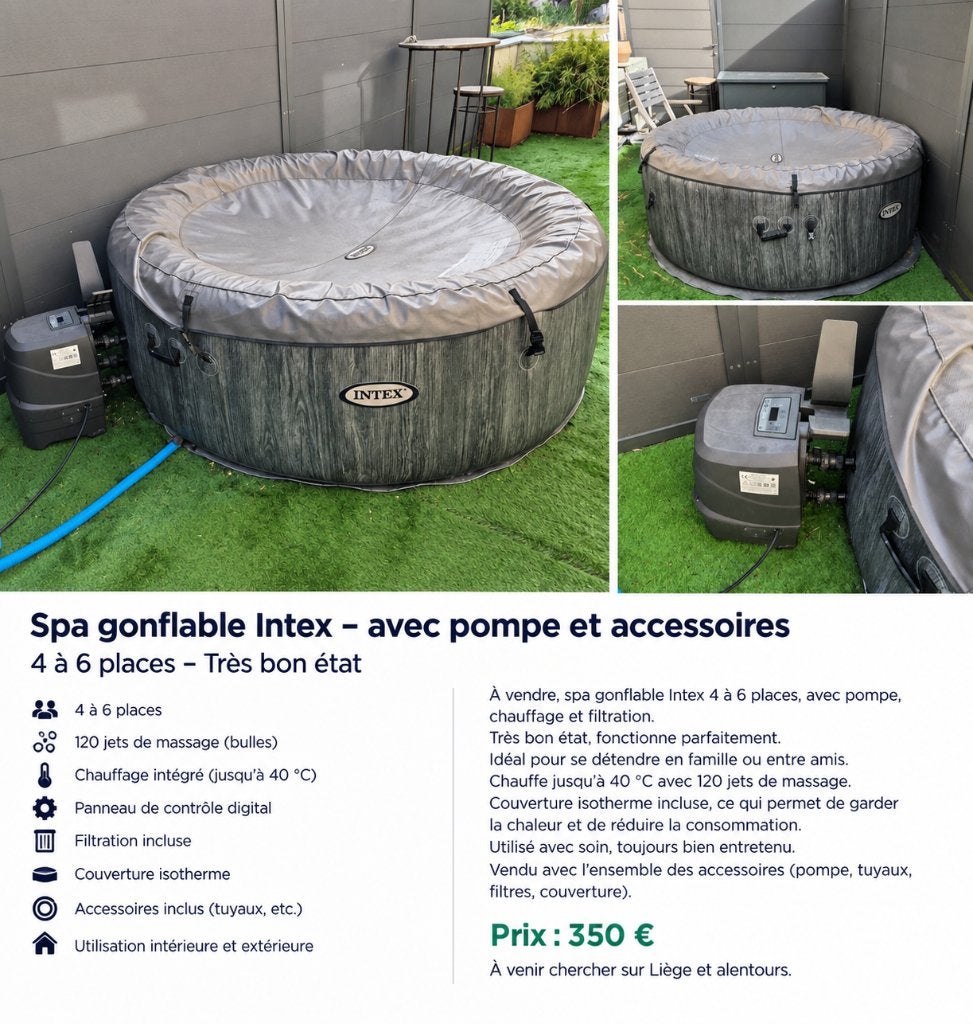 Jacuzzi, Enlèvement, Utilisé, Couverture, Gonflable