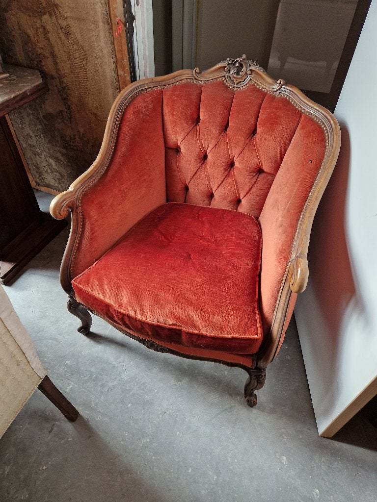 Napoleon III hoge geknoopte gebogen leunstoelen, Ophalen of Verzenden