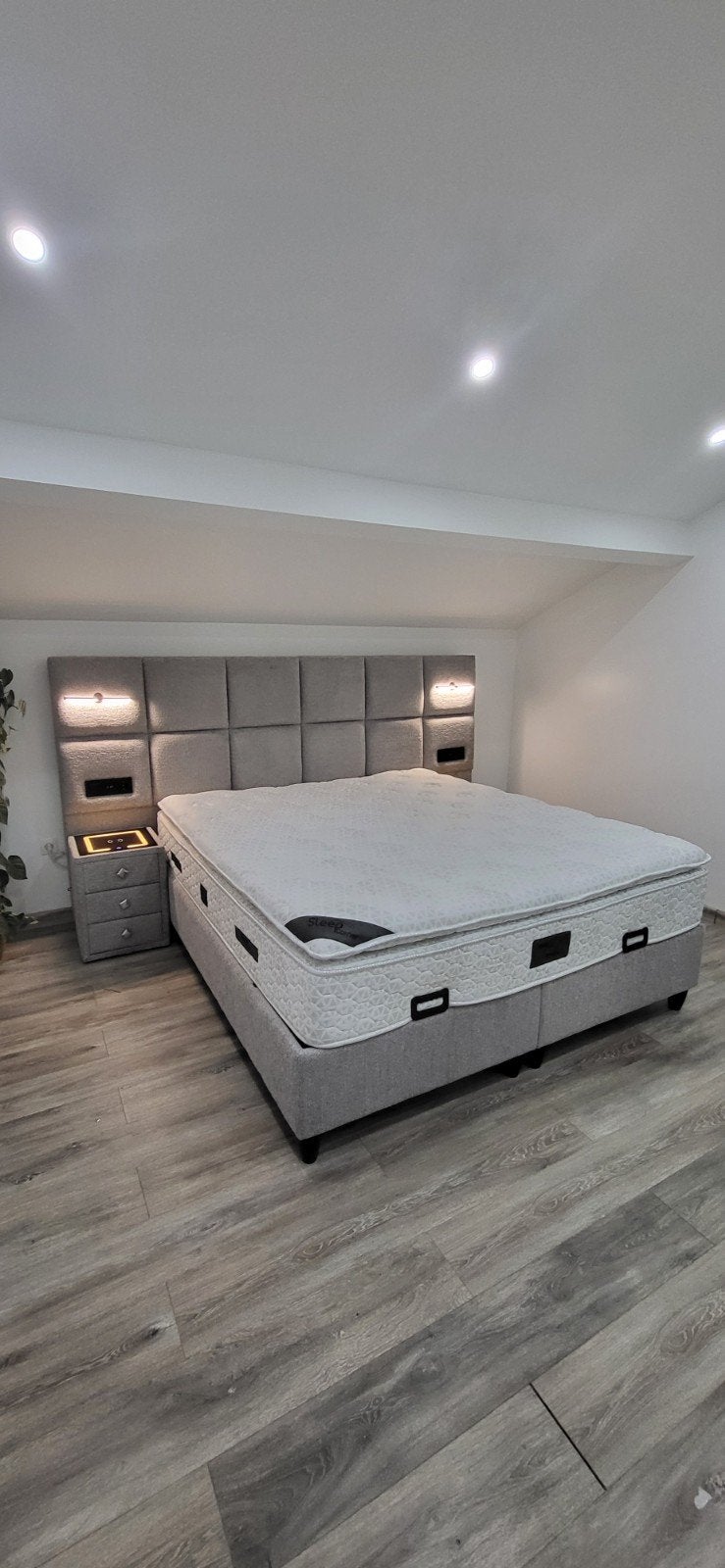 2 persoonsbed BELEK, Maison & Meubles, Chambre à coucher | Lits boxsprings, Enlèvement, Gris