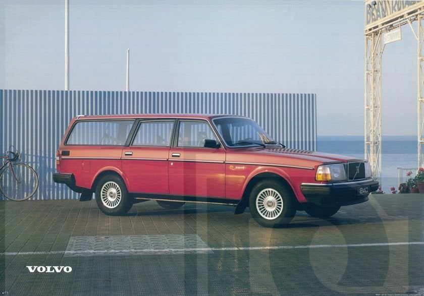 Volvo Poster 240 estate 245 rood in haven reproductie Volvo, Ophalen of Verzenden, Nieuw
