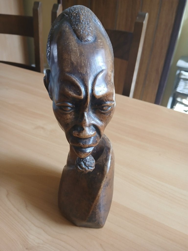 Tête africaine, Ophalen, Buste, 20 - 50 cm, Hout
