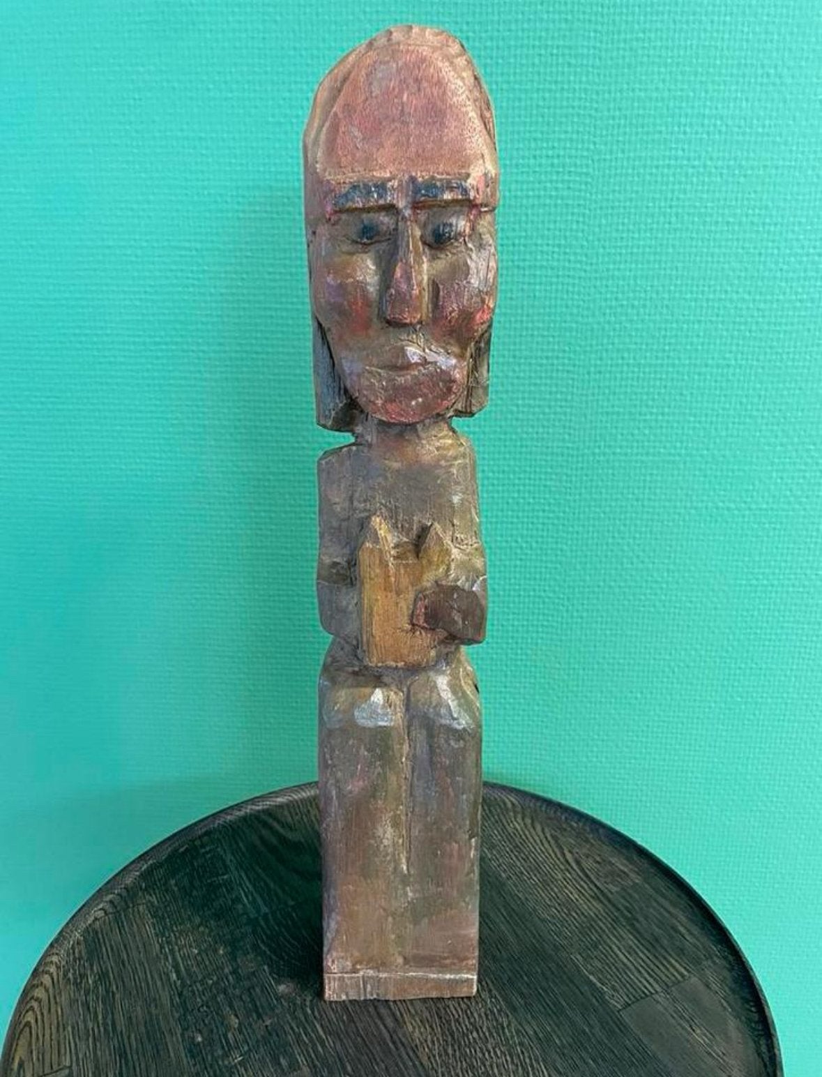 Handgesneden Houten Beeld: Religieuze Figuur / Heilige, Antiek en Kunst, Ophalen of Verzenden, Beeld, Gesneden, Hout