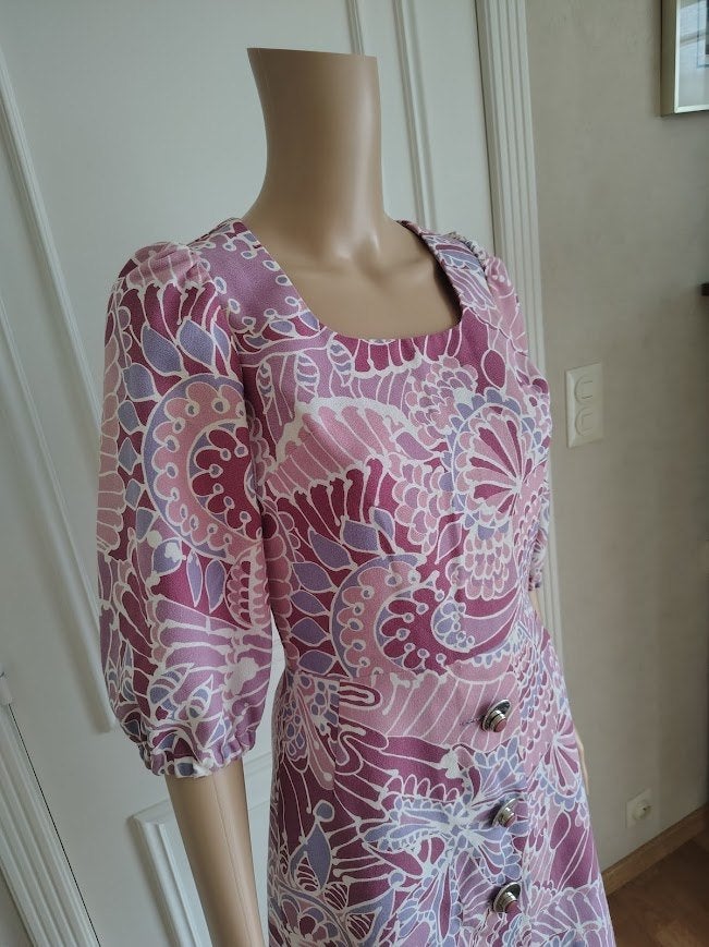 vintage lila / roze jurk, Kleding | Dames, Zo goed als nieuw, Roze, Maat 34 (XS) of kleiner, Vintage .