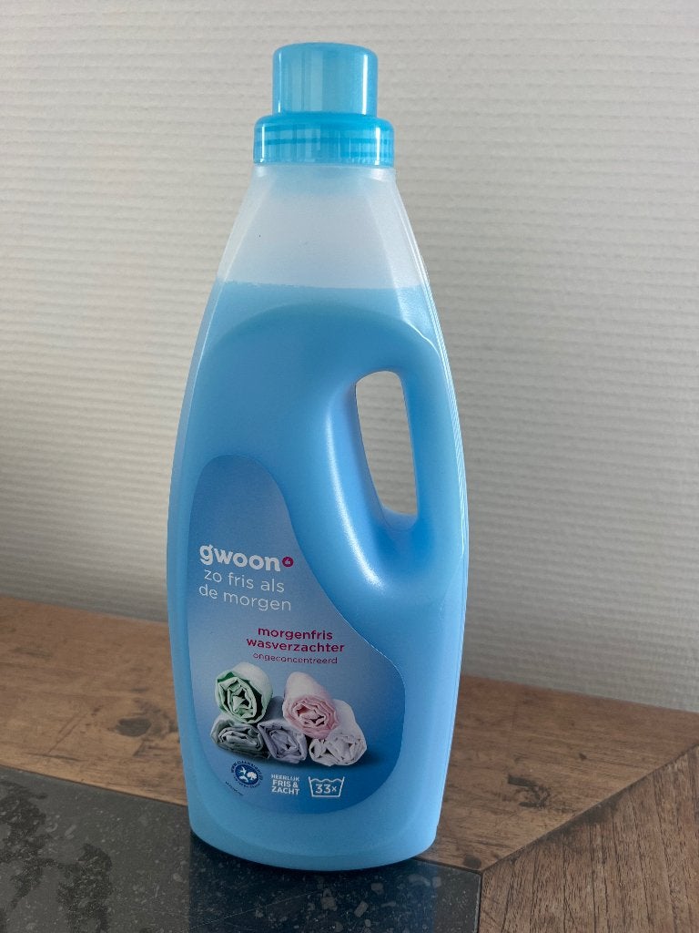 Wasverzachter morgenfris 33 wasbeurten - 2 liter, Maison & Meubles, Produits de nettoyage, Enlèvement, Produit de nettoyage