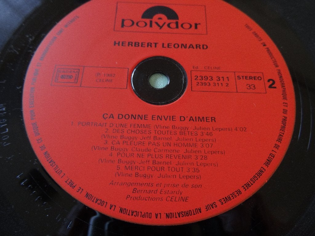 LP VINYL HERBERT LEONARD, Ophalen, 1980 - 1989, Zo goed als nieuw, 12 inch
