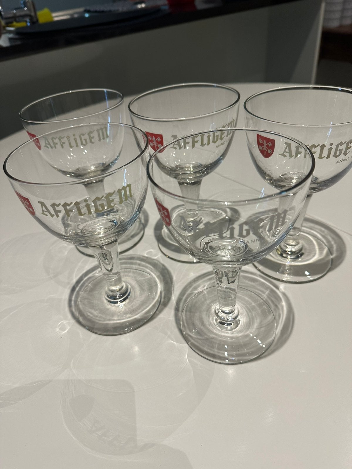 5 glazen Affligem, Ophalen, Nieuw, Bierglas