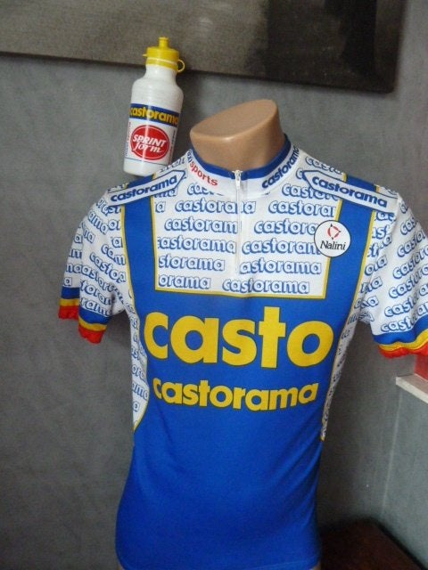 Maillot vintage 1990, Castorama + bidon, L. Fignon. T: Large, Vêtements d'extérieur, Femmes, Enlèvement ou Envoi, Comme neuf