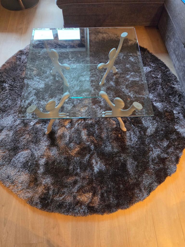 Table basse vintage en verre à hareng Keith, Maison & Meubles, Tables | Tables de salon, Moins de 50 cm, Enlèvement ou Envoi, Verre