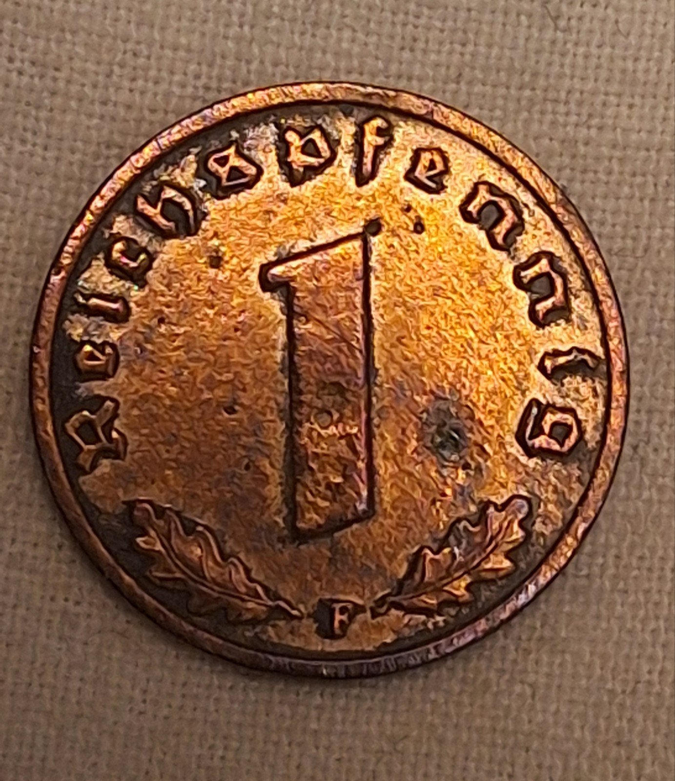Zeldzame 1 Reichspfennig 1936-F (Duitse Rijk) - Brons, Verzenden
