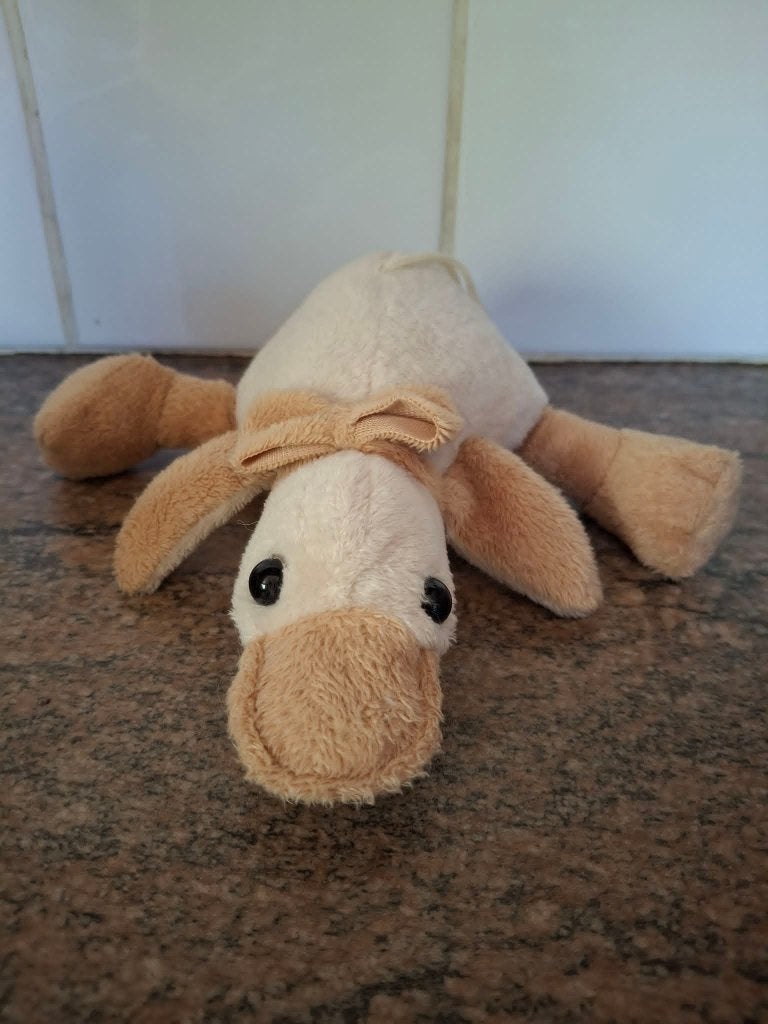 *Super zacht eendje, Enlèvement ou Envoi, Rembourrage en billes, Comme neuf, Canard