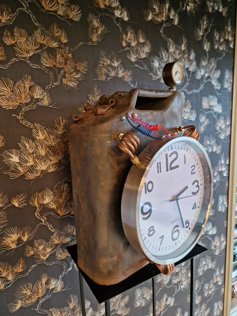Steampunk Klok Kunstwerk Mancave Item, Antiek en Kunst, Ophalen of Verzenden