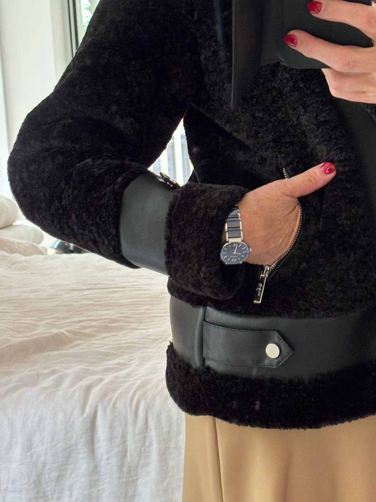 Veste d'hiver Morgan noire en fausse fourrure, Enlèvement ou Envoi, Comme neuf, Taille 36 (S)