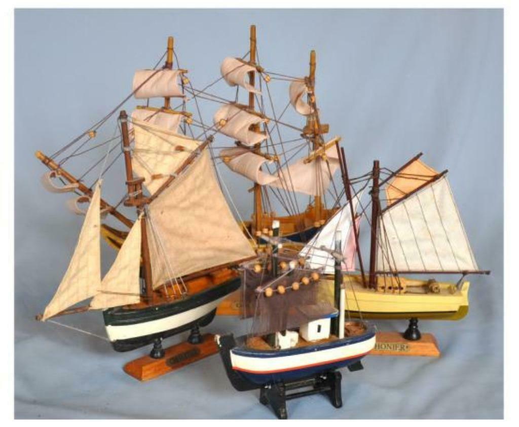 §  lot de 4 bateaux bois et tissu, Enlèvement ou Envoi, Utilisé