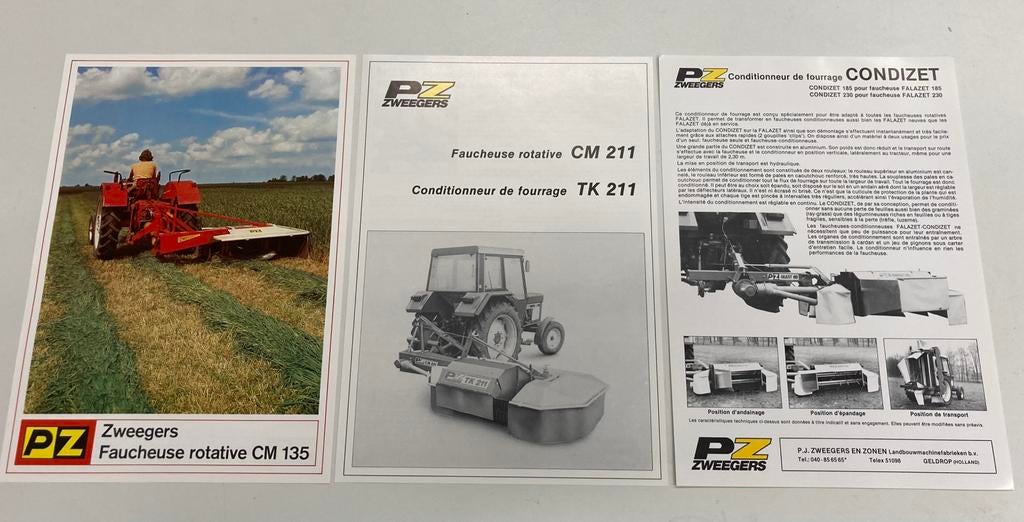 3 dépliants originaux du cyclomaaier PZ Zweegers (français), Enlèvement ou Envoi, Neuf, Dépliant