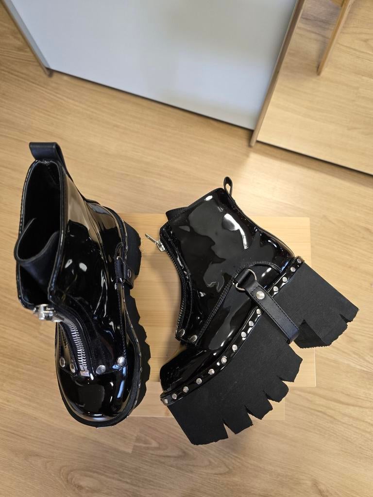 Nieuwe Demonia Ashes platform schoenen maat 36 US 6, Neuf, Enlèvement, Noir, Demonia