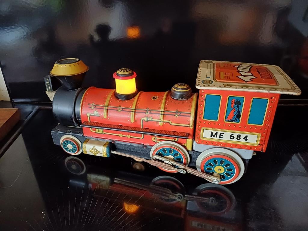 Trein vintage blik, Ophalen