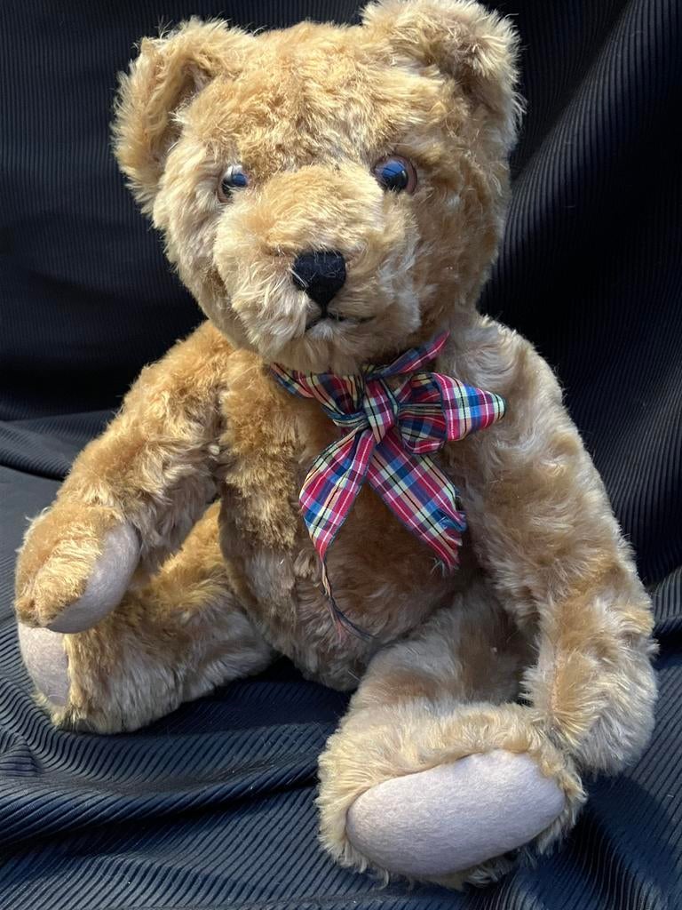 Oude Hermann Teddy Original beer in mohair, Ophalen of Verzenden, Gebruikt, Stoffen beer, Overige merken