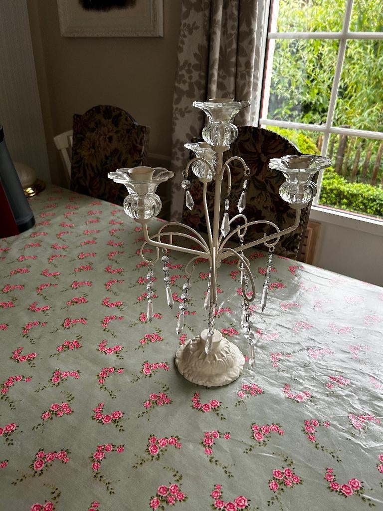 zware kandelaar met pegels, Ophalen of Verzenden