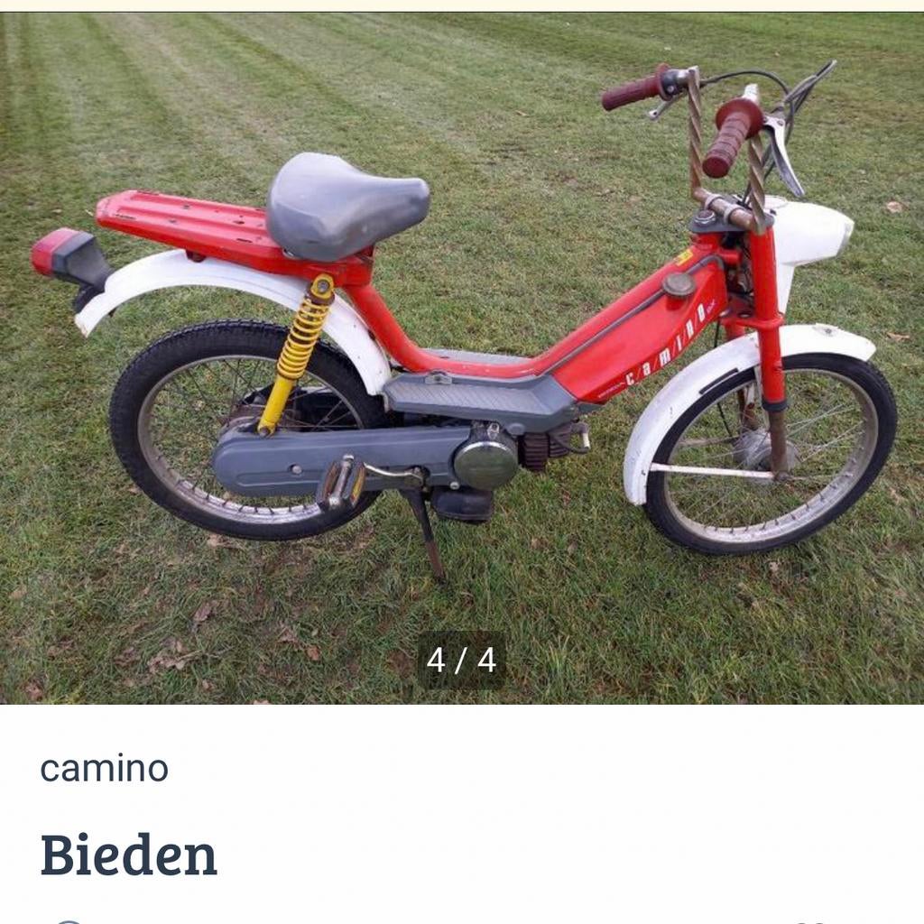 Beschrijving	Originele Honda Camino DX PA50 M, Fietsen en Brommers, Klasse A (25 km/u), 49 cc, 1 versnellingen, Ophalen